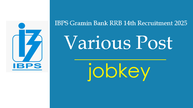 IBPS Gramin Bank RRB 14th Online Form 2025-jobkey